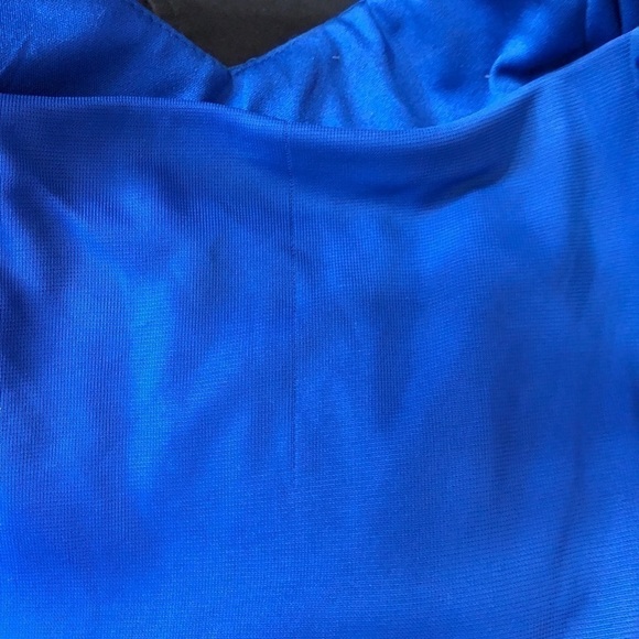 NWT DAVID’S BRIDAL Blue Beaded Flower One-Shoulder High-Low Dress Size XXL (18) - Picture 11 of 11